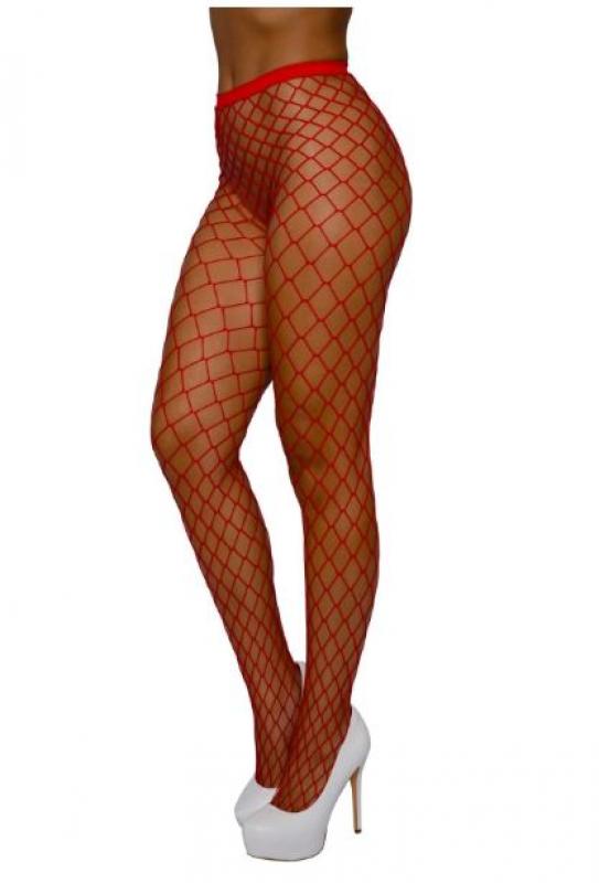 PANTYHOSE FENCE NET NEON RED OS