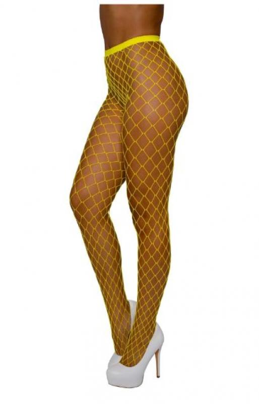 PANTYHOSE FENCE NET NEON YELLOW OS
