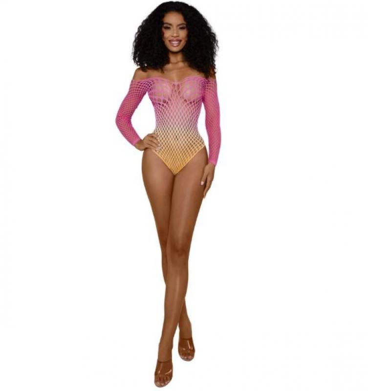 DREAMGIRL STAPLE OFF SHOULDER BODYSUI TROPICAL PEACH OS