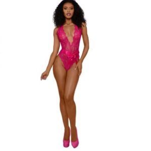 DREAMGIRL TIANA LACE TEDDY S/SATIN TIE S/M