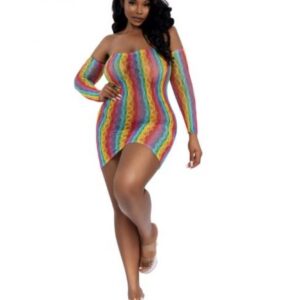MINI DRESS WITH ARM WARMERS RAINBOW OSQ