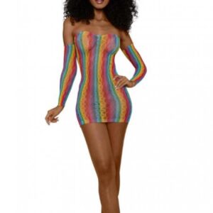 MINI DRESS WITH ARM WARMERS RAINBOW OS