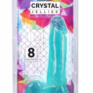 CRYSTAL JELLIES REALISTIC COCK W/BALLS 8IN TEAL