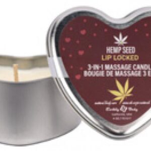 HEMP SEED 3 N 1 VALENTINE 2026 HEART MASSAGE CANDLE LIP LOCKED 4.7 OZ