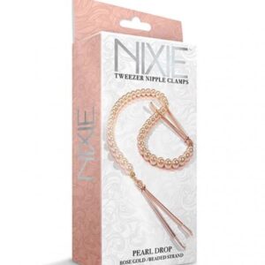 NIXIE ADJUSTABLE TWEEZER CLIPS WITH PEARLS ROSE GOLD