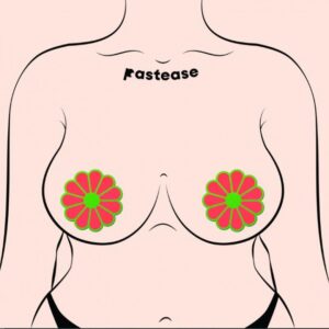 PASTEASE GLOW IN THE DARK PINK & GREEN FLOWERS