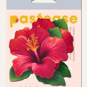 PASTEASE TROPICAL VIBRANT RED HAWAIIAN HIBISCUS BOTANICAL FLOWER BREAST PASTIES