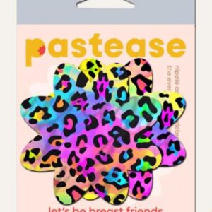 PASTEASE RAINBOW CHEETAH LEOPARD PRINT PETAL BREAST PASTIES