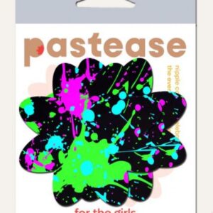 PASTEASE VIBRANT NEON PAINT SPLATTER PETAL BREAST PASTIES