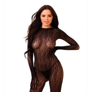 SAVAGE ME LUXE KITTY SLEEVE BODYSTOCKING BLACK