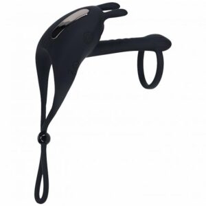 LEVELZ ADJUSTABLE BUNNY VIBRATING LASSO COCK RING BLACK