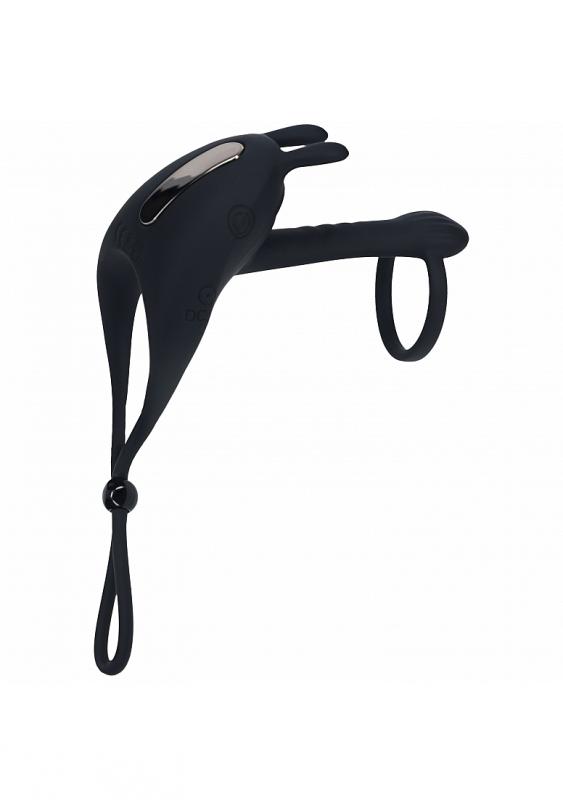 LEVELZ ADJUSTABLE BUNNY VIBRATING LASSO COCK RING BLACK