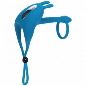 LEVELZ ADJUSTABLE BUNNY VIBRATING LASSO COCK RING TEAL