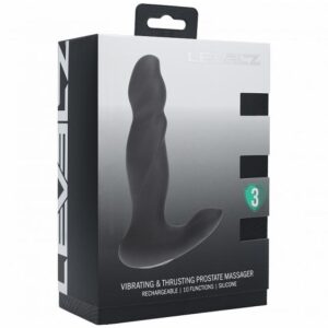 LEVELZ VIBRATING & THRUSTING SILICONE PROSTATE MASSAGER BLACK