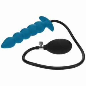 LEVELZ BEADED INFLATABLE SILICONE ANAL PLUG TEAL