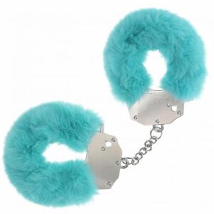 OUCH! HEAVY DUTY FLUFFY HANDCUFFS - BLUE