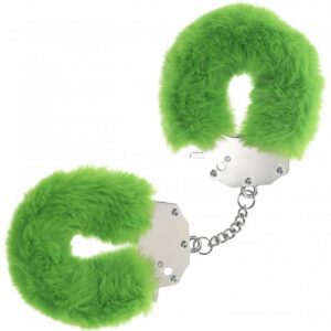 OUCH! HEAVY DUTY FLUFFY HANDCUFFS GREEN