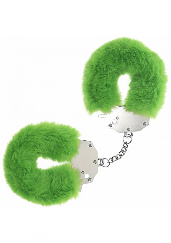 OUCH! HEAVY DUTY FLUFFY HANDCUFFS GREEN