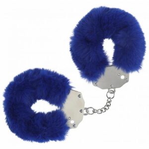 OUCH! HEAVY DUTY FLUFFY HANDCUFFS NAVY