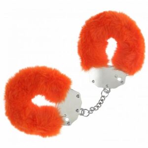 OUCH! HEAVY DUTY FLUFFY HANDCUFFS ORANGE