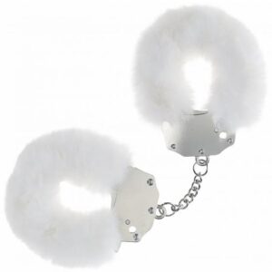 OUCH! HEAVY DUTY FLUFFY HANDCUFFS WHITE