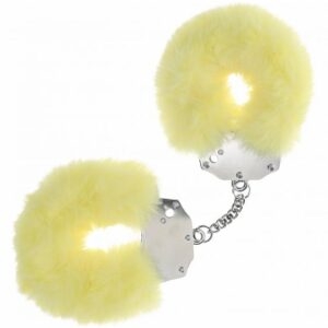 OUCH! HEAVY DUTY FLUFFY HANDCUFFS YELLOW