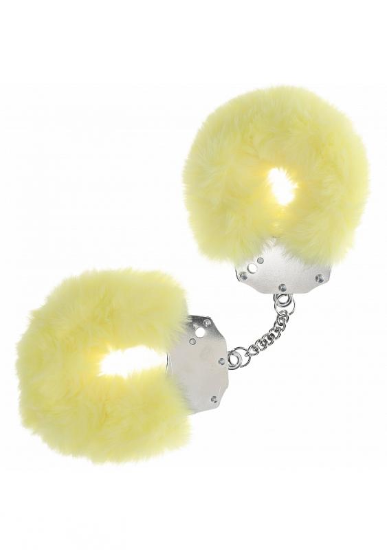 OUCH! HEAVY DUTY FLUFFY HANDCUFFS YELLOW