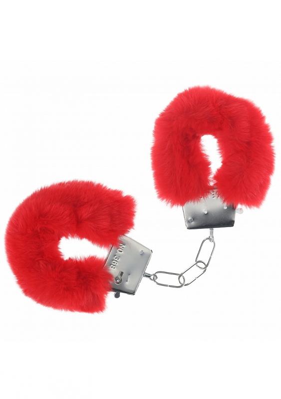 OUCH! CLASSIC FLUFFY HANDCUFFS RED