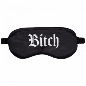 OUCH BITCH PRINTED MASK SATIN BLACK