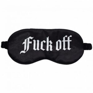 OUCH FUCK OFF PRINTED MASK SATIN BLACK