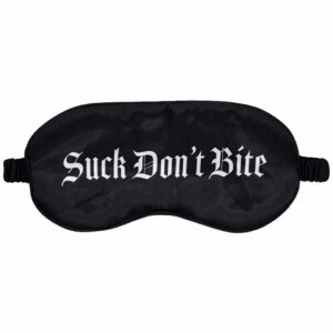 OUCH SUCK DON'T BITE PRINTED MASK SATIN BLACK