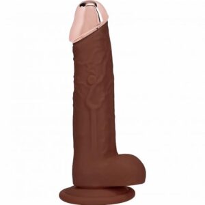 REALROCK WIRELESS RECHARGEABLE METALHEAD REGULAR STRAIGHT W/BALLS BROWN