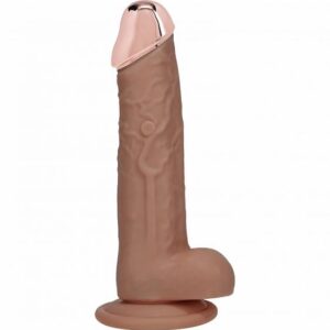 REALROCK WIRELESS RECHARGEABLE METALHEAD REGULAR STRAIGHT W/BALLS TAN