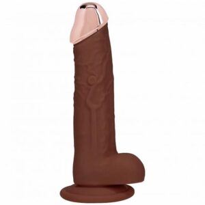 REALROCK WIRELESS RECHARGEABLE METALHEAD REGULAR STRAIGHT 7IN W/BALLS BROWN