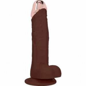 REALROCK WIRELESS RECHARGEABLE METALHEAD REGULAR STRAIGHT 8IN W/BALLS BROWN