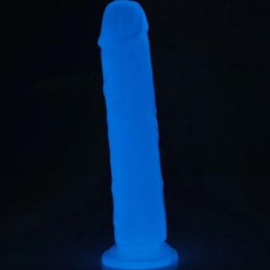 GLOW IN THE DARK PERIWINKLE PEEN DILDO 8.5 "