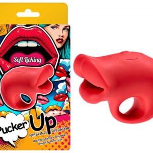 PUCKER UP LIPS WITH ERGONOMIC FINGER HOLD RED