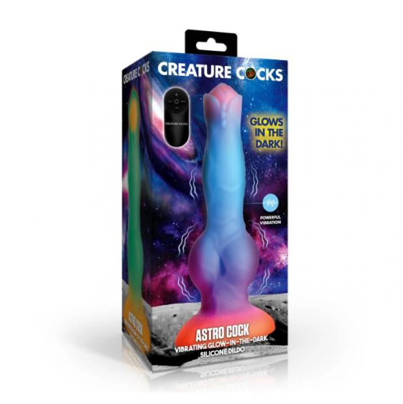CREATURE COCK ASTRO COCK VIBRATING GLOW IN THE DARK SILIC/DILDO