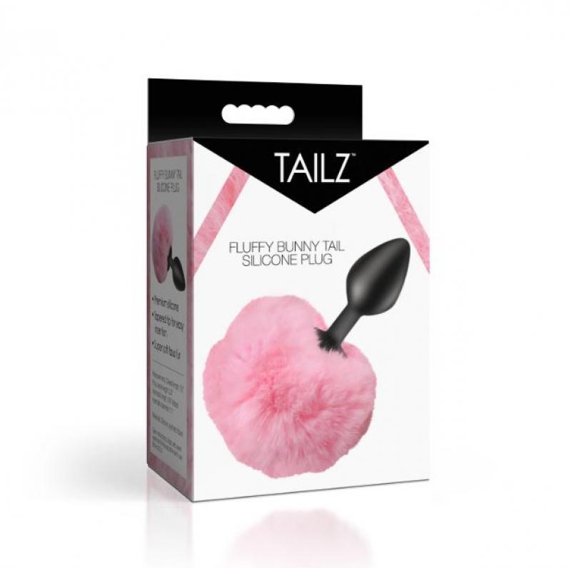 TAILZ FLUFFY BUNNY TAIL SILICONE PLUG PINK