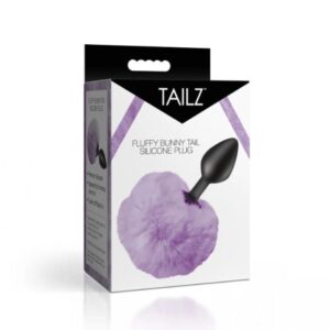 TAILZ FLUFFY BUNNY TAIL SILICONE PLUG PURPLE