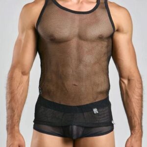 MOB FISHNET TANK TOP BLACK SMALL